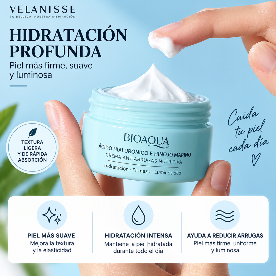 CREMA ANTIARRUGAS CON ACIDO HIALURONICO E HINOJO MARINO