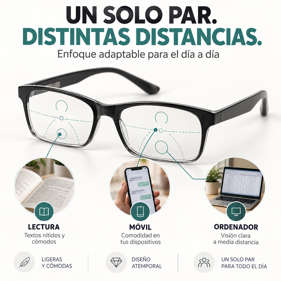 Gafas multifocales 2 en 1 VELANISSE vistas de lado