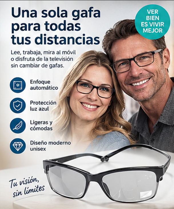 Varias gafas repartidas sobre una mesa